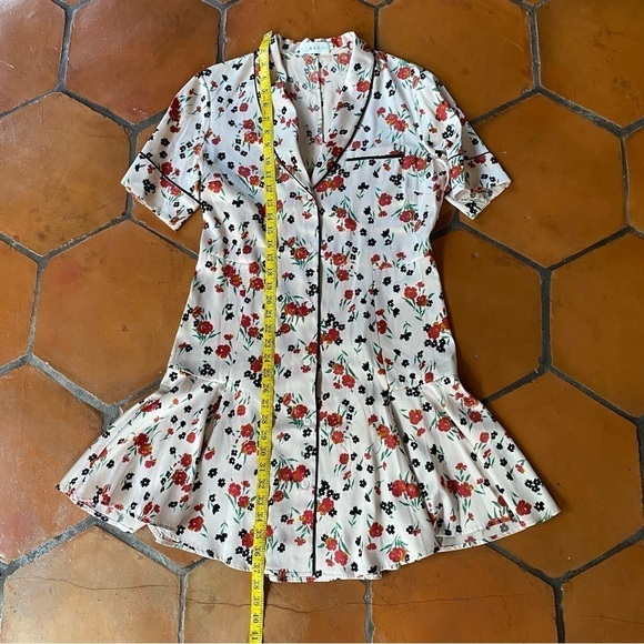 ALC Floral Silk Ruthie Pajama Dress Pink Black Red Size 8 - Picture 10 of 12